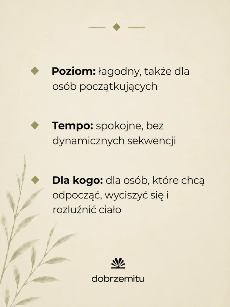 cechy jogi regeneracyjnej (deep relax)