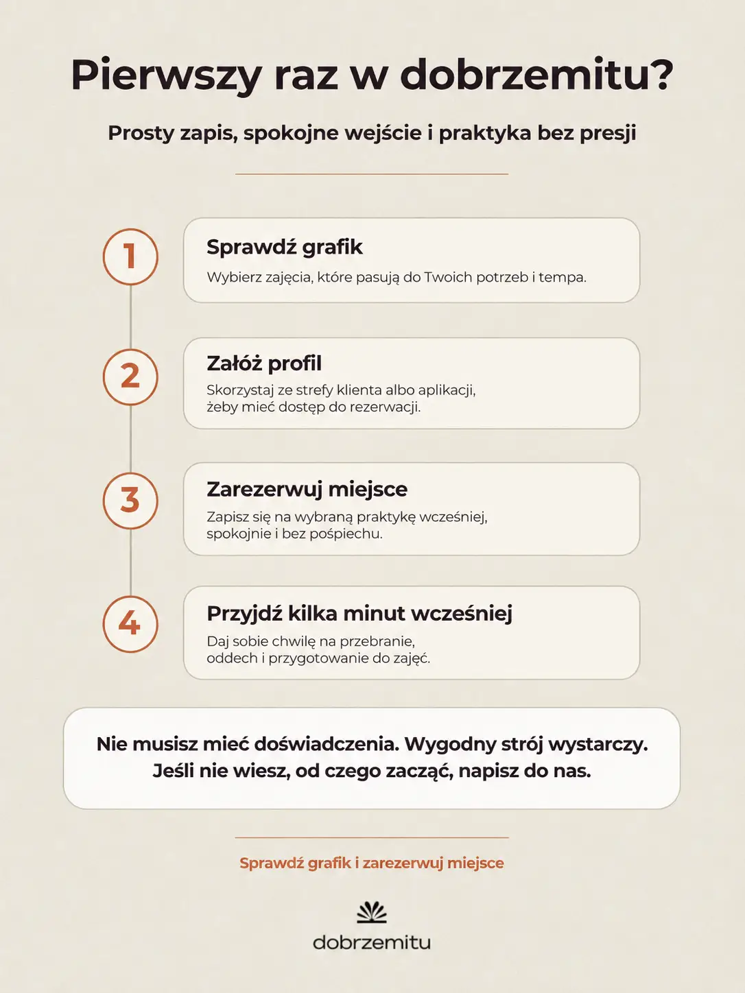 Jak pierwszy raz zapisać się na zajęcia w dobrzemitu